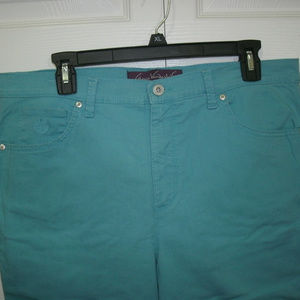 Gloria Vanderbilt Teal Jeans, Embellished, 14P